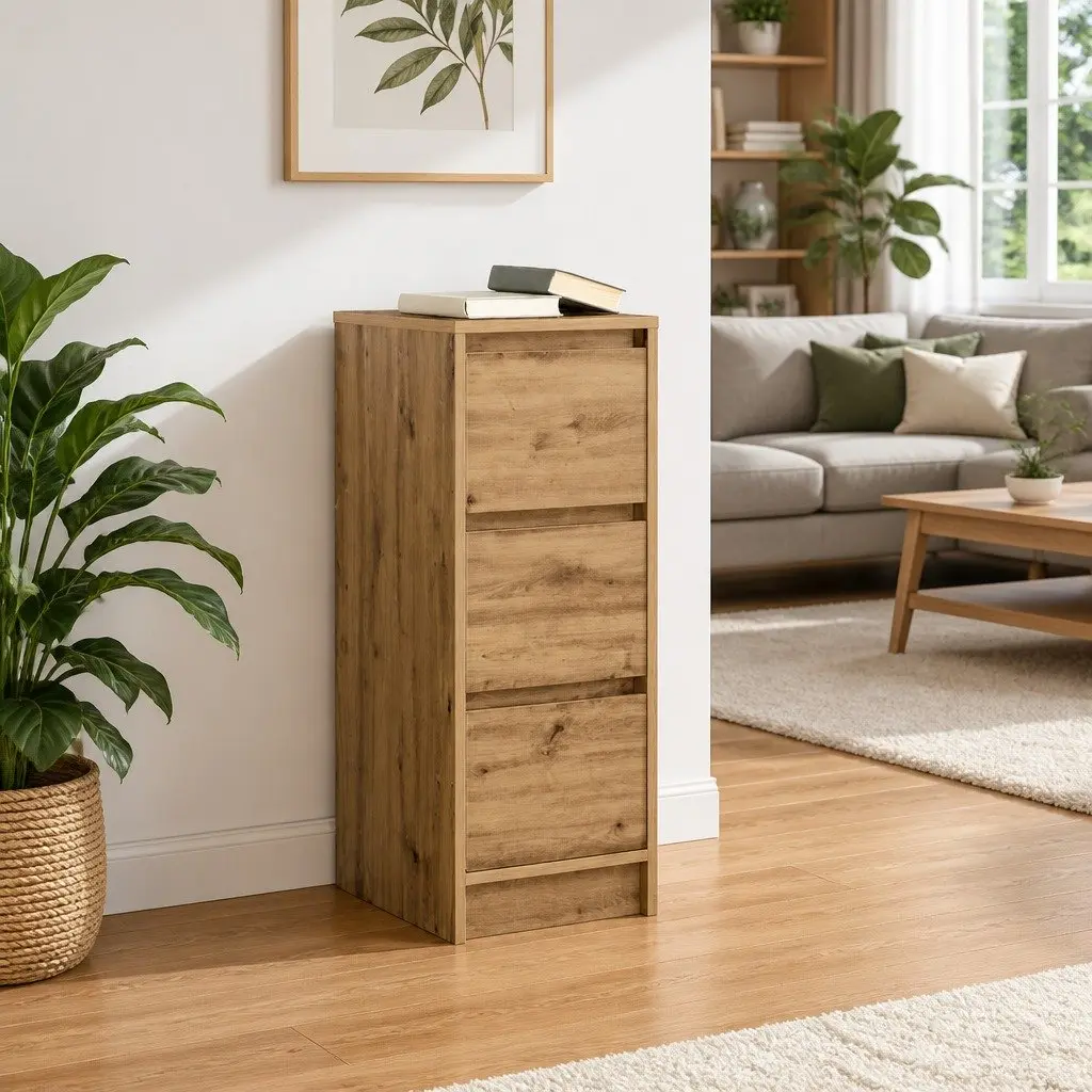 Engineered Wood Sideboard Storage Cabinet Brown Multi Room Use 29.5x34x76cm