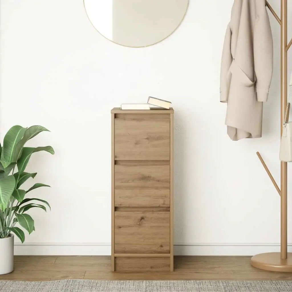 Engineered Wood Sideboard Storage Cabinet Brown Multi Room Use 29.5x34x76cm