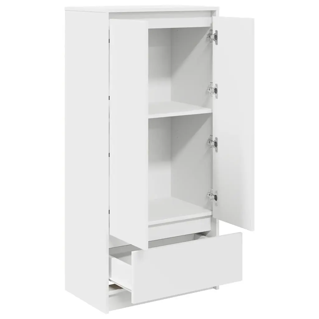 Storage Cabinet with Drawer White Engineered Wood Furniture Sideboard Buffet