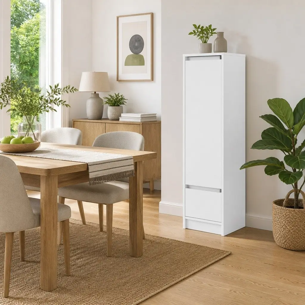 Highboard Storage Cabinet Engineered Wood White 295x34x1195cm Buffet for Dining Room
