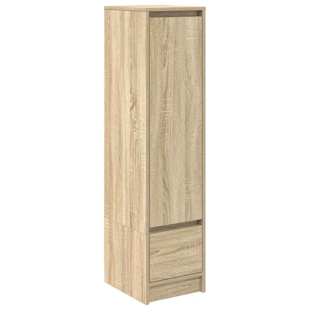 Highboard Storage Cabinet Brown Engineered Wood Sideboard Buffet Furniture