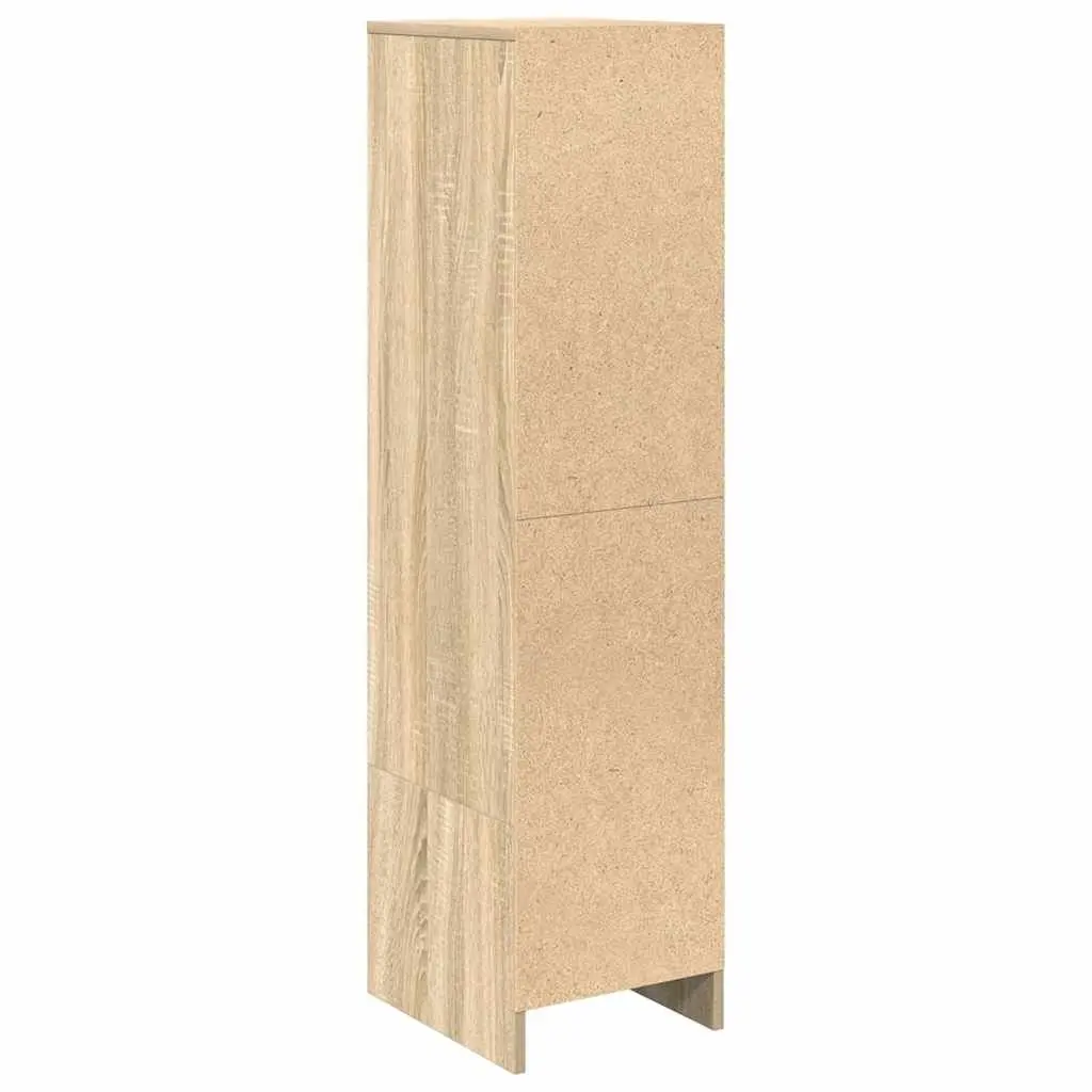 Highboard Storage Cabinet Brown Engineered Wood Sideboard Buffet Furniture