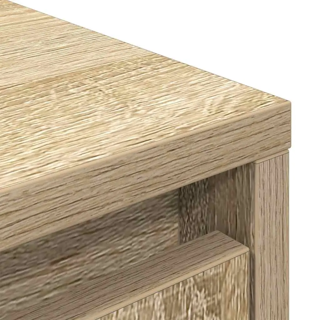 Highboard Storage Cabinet Brown Engineered Wood Sideboard Buffet Furniture