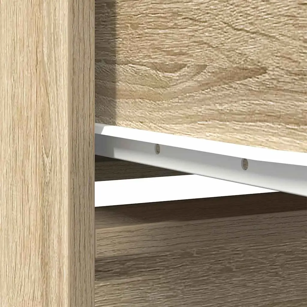 Highboard Storage Cabinet Brown Engineered Wood Sideboard Buffet Furniture