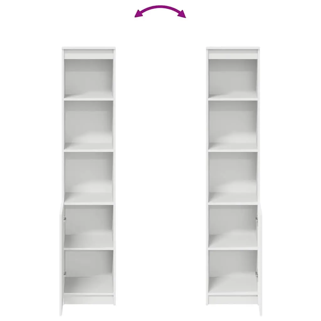 Highboard Storage Cabinet Engineered Wood White 375L x 35W x 180H cm Flexible Door Placement for Dining Room Kitchen Bedroom