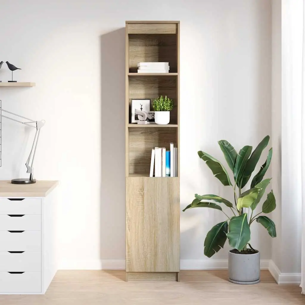 Highboard Buffet Cabinet Engineered Wood Brown 37.5x35x180cm Storage for Dining Room Bedroom Kitchen Living Space