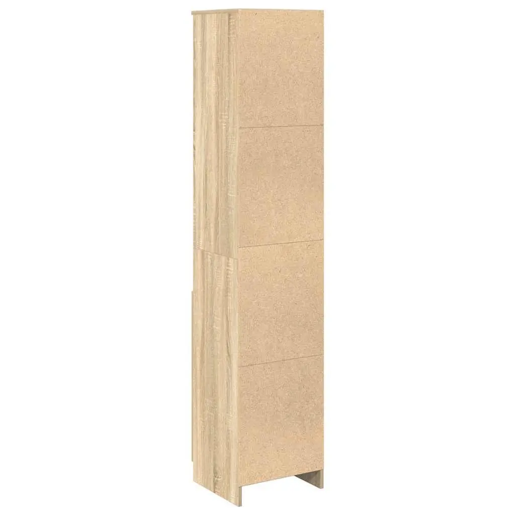 Highboard Buffet Cabinet Engineered Wood Brown 37.5x35x180cm Storage for Dining Room Bedroom Kitchen Living Space