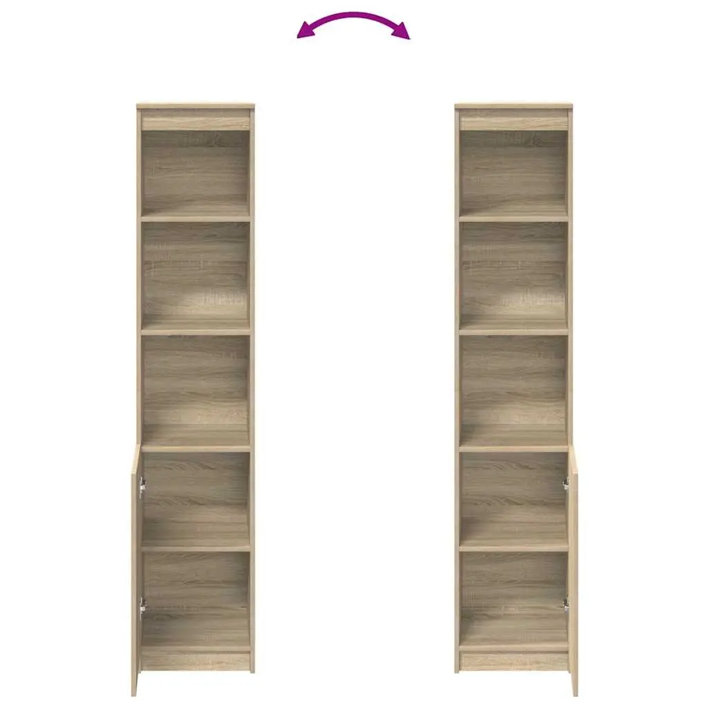 Highboard Buffet Cabinet Engineered Wood Brown 37.5x35x180cm Storage for Dining Room Bedroom Kitchen Living Space
