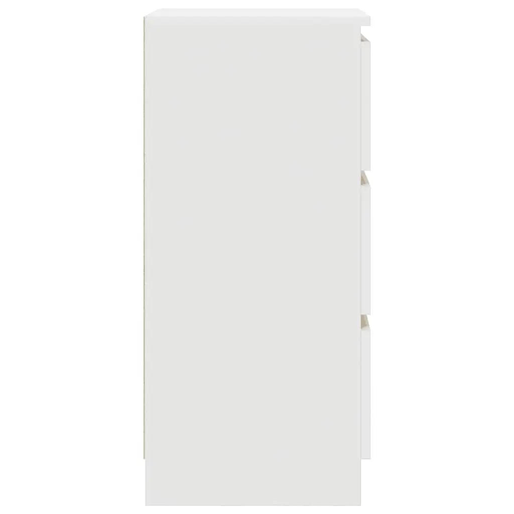 Sideboard Storage Cabinet Engineered Wood White 76cm Height 37.5cm Width 35cm Depth Buffet Furniture