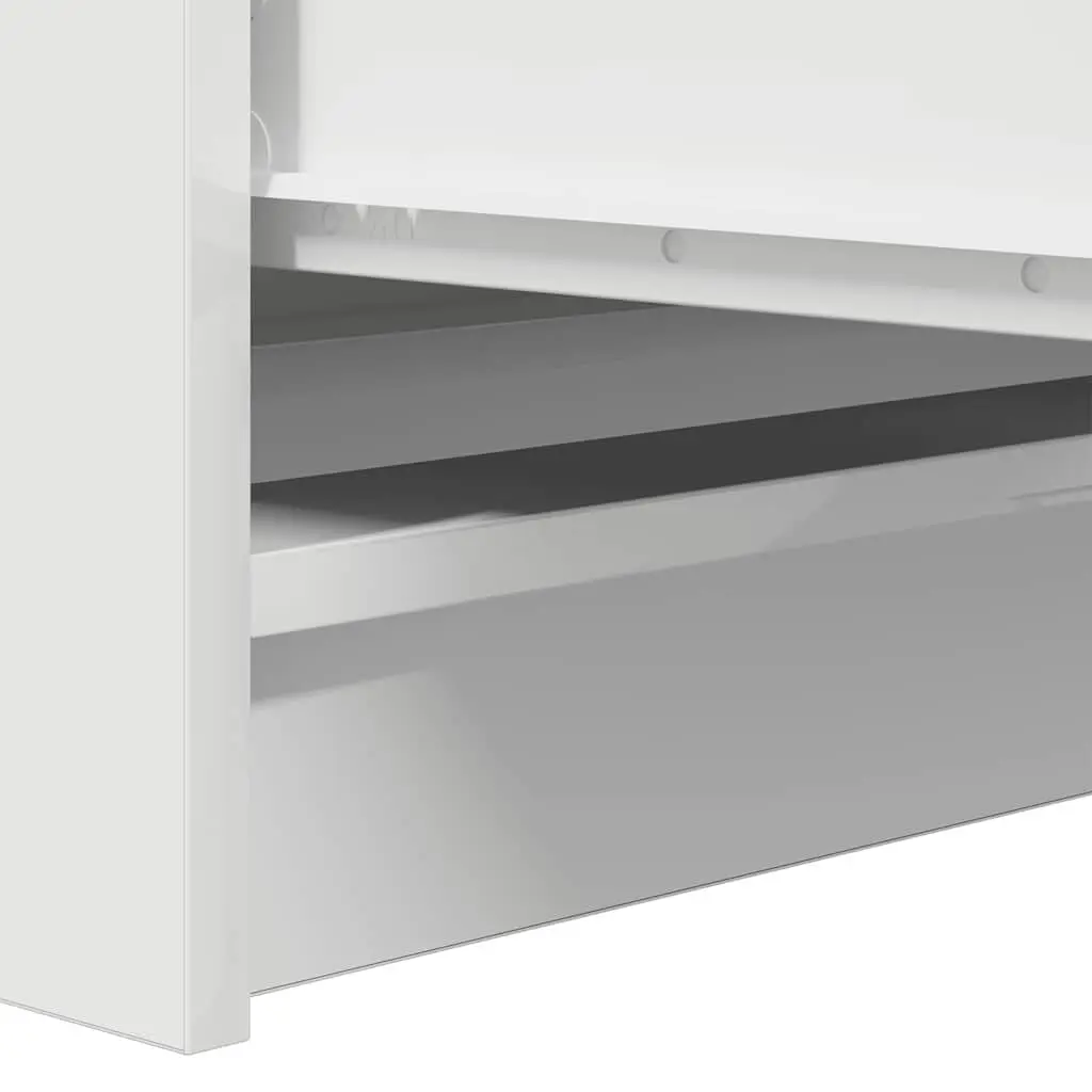 Sideboard Storage Cabinet Engineered Wood White 76cm Height 37.5cm Width 35cm Depth Buffet Furniture