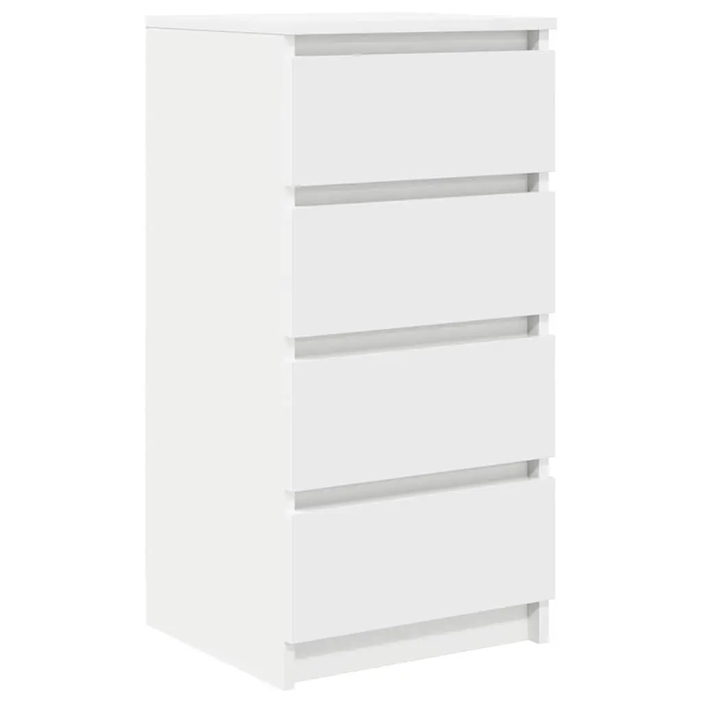 White Sideboard Storage Cabinet 37.5x35x76cm Engineered Wood Buffet Furniture