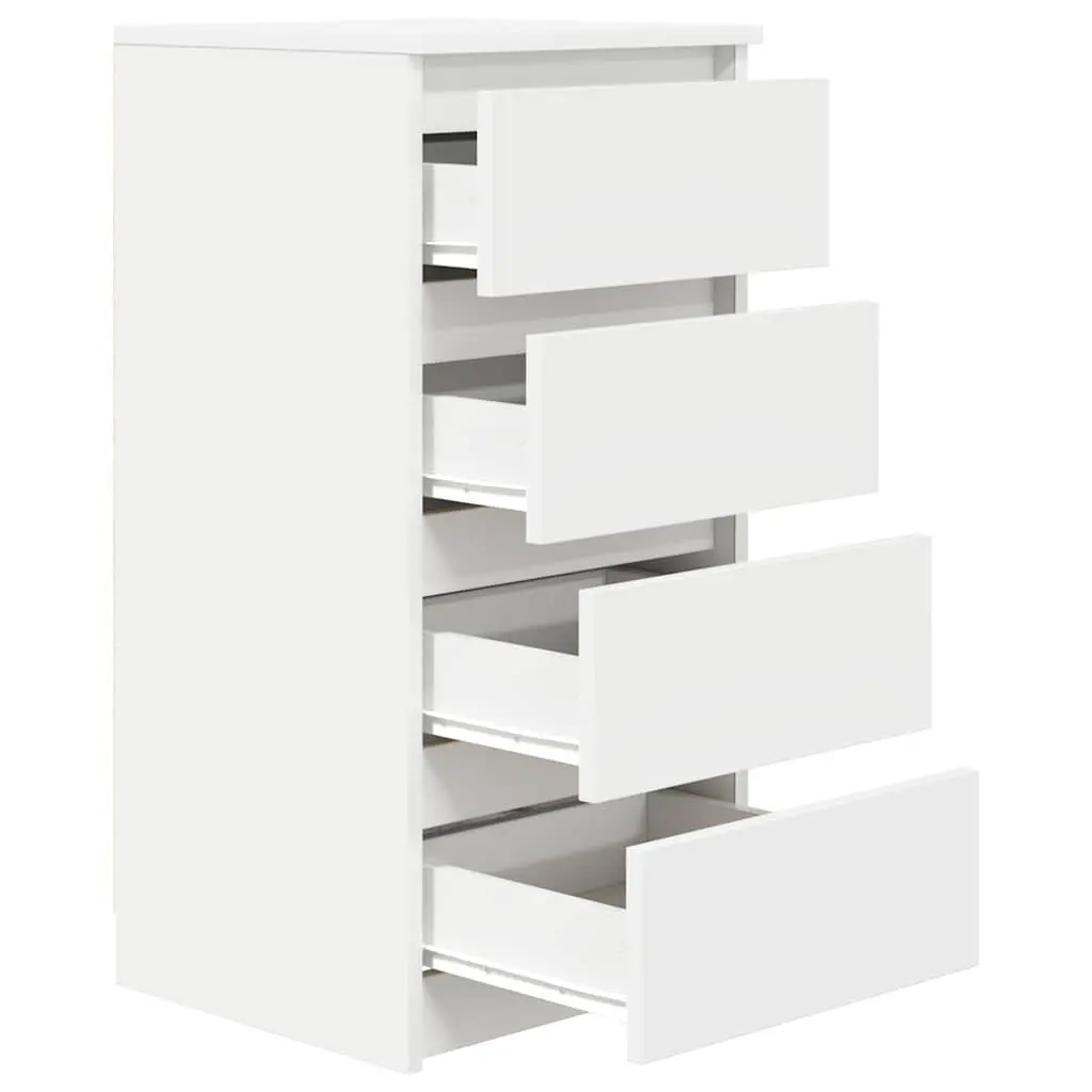White Sideboard Storage Cabinet 37.5x35x76cm Engineered Wood Buffet Furniture