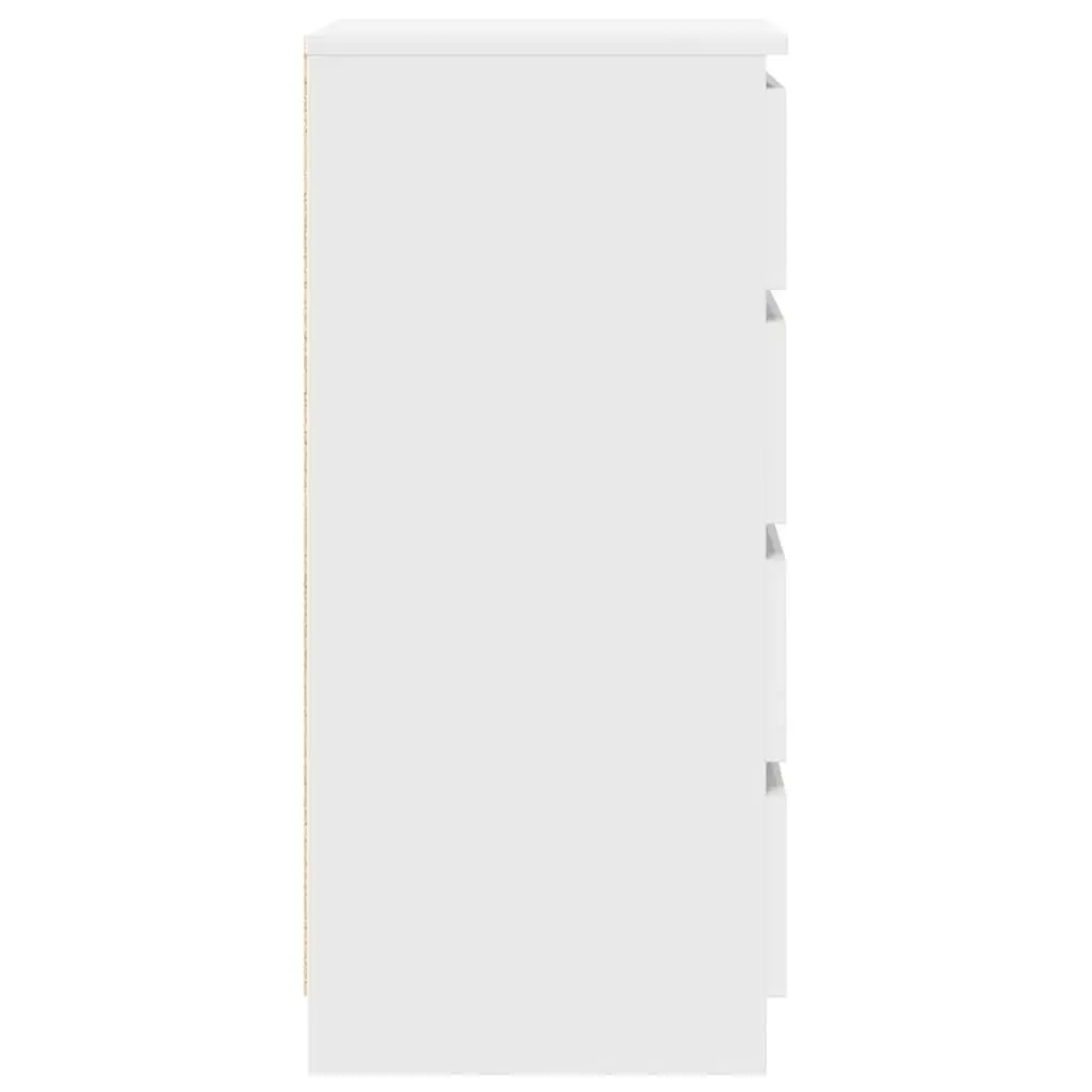White Sideboard Storage Cabinet 37.5x35x76cm Engineered Wood Buffet Furniture