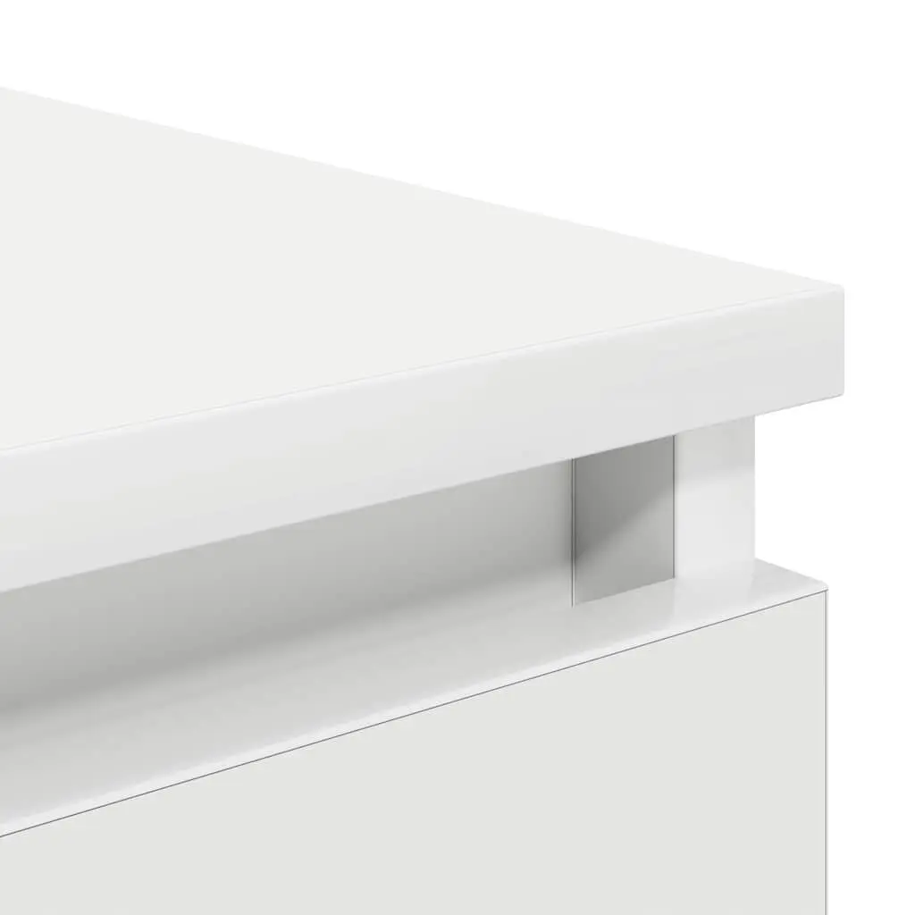 White Sideboard Storage Cabinet 37.5x35x76cm Engineered Wood Buffet Furniture