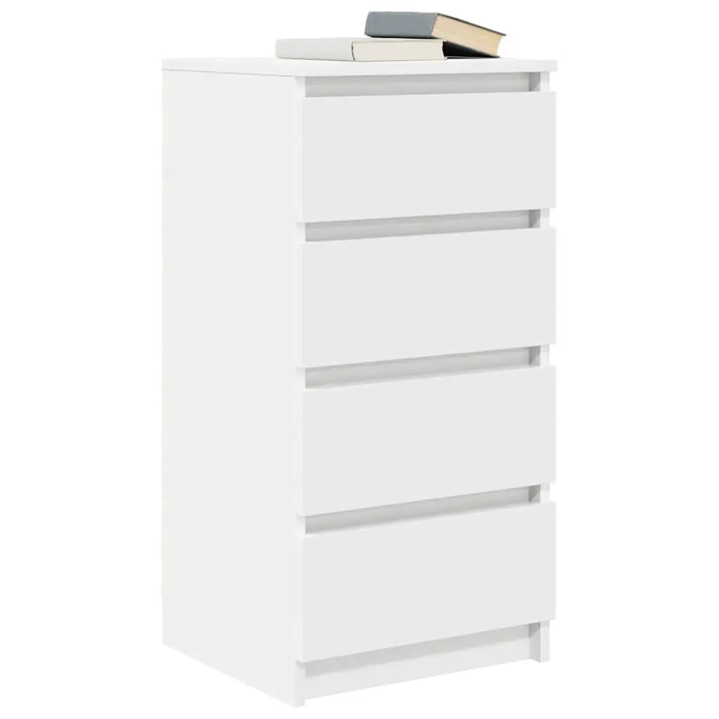 White Sideboard Storage Cabinet 37.5x35x76cm Engineered Wood Buffet Furniture