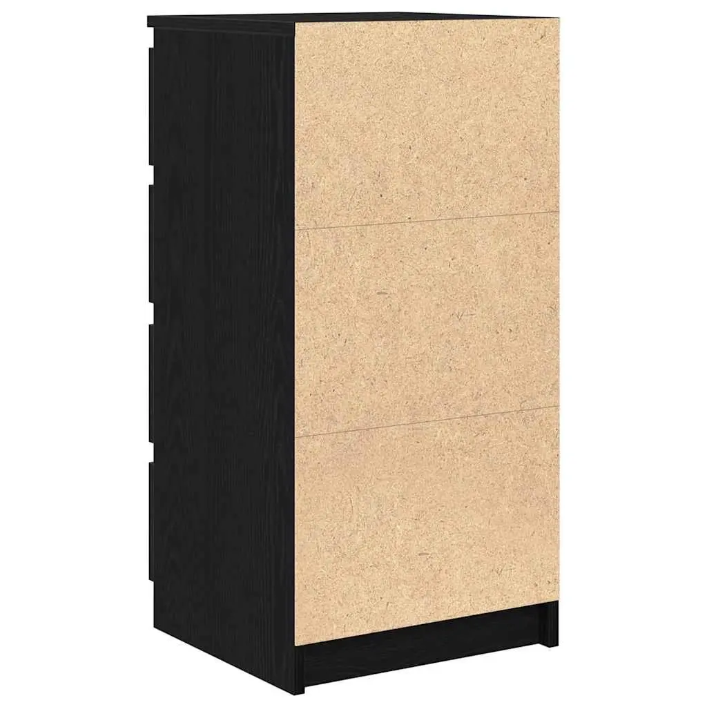 Black Oak Sideboard Storage Cabinet Engineered Wood Buffet 37.5x35x76cm