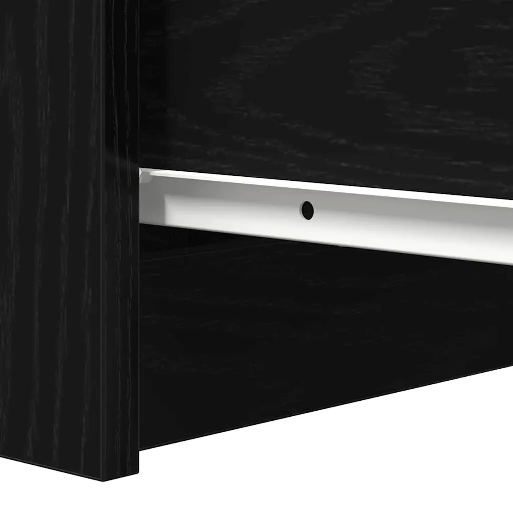 Black Oak Sideboard Storage Cabinet Engineered Wood Buffet 37.5x35x76cm