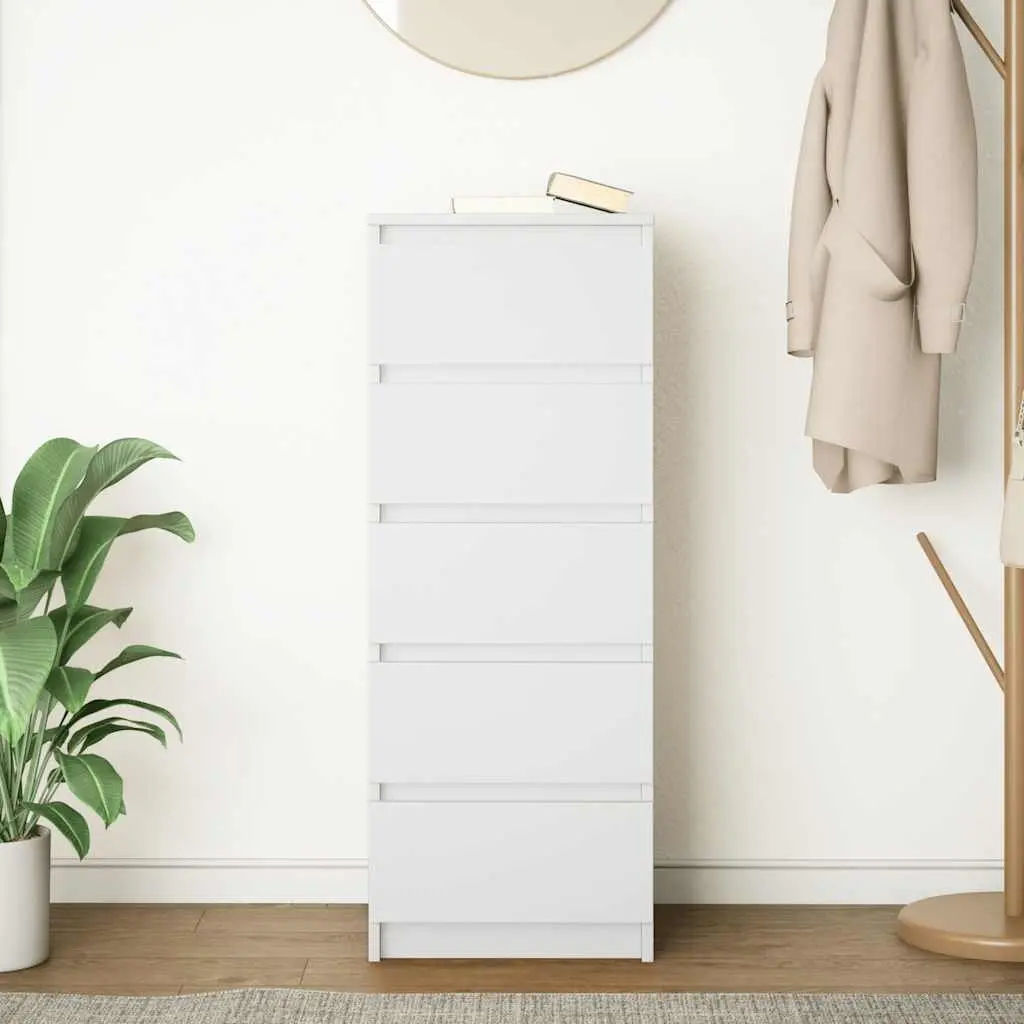 Storage Cabinet Sideboard Engineered Wood White With Drawers 375x35x99cm Furniture