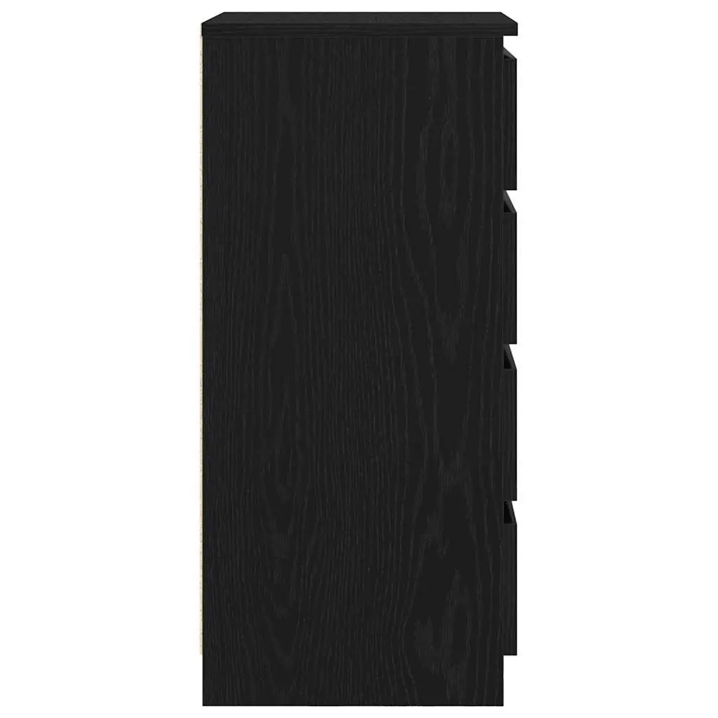 Storage Cabinet Black Oak Engineered Wood 37.5x35x99cm with Drawers