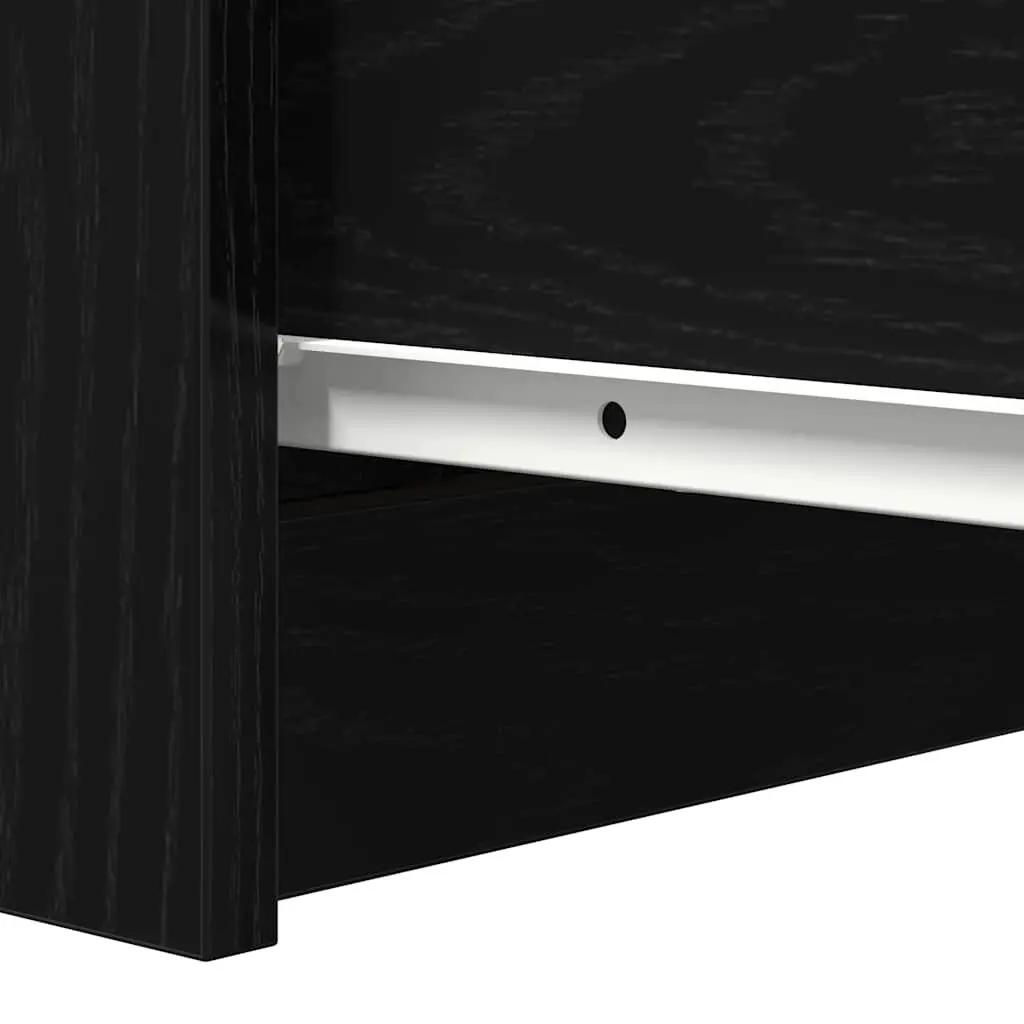 Storage Cabinet Black Oak Engineered Wood 37.5x35x99cm with Drawers