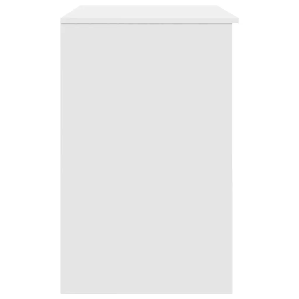 Office Desk Engineered Wood 86x49x76cm White with Storage Drawer Door Shelf