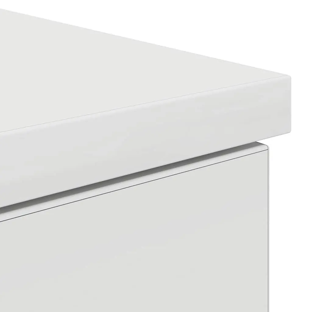 Office Desk Engineered Wood 86x49x76cm White with Storage Drawer Door Shelf