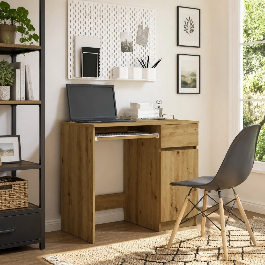 Office Desk for Home Use in Brown Engineered Wood