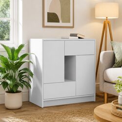 Functional White Sideboard for Living and Dining Areas