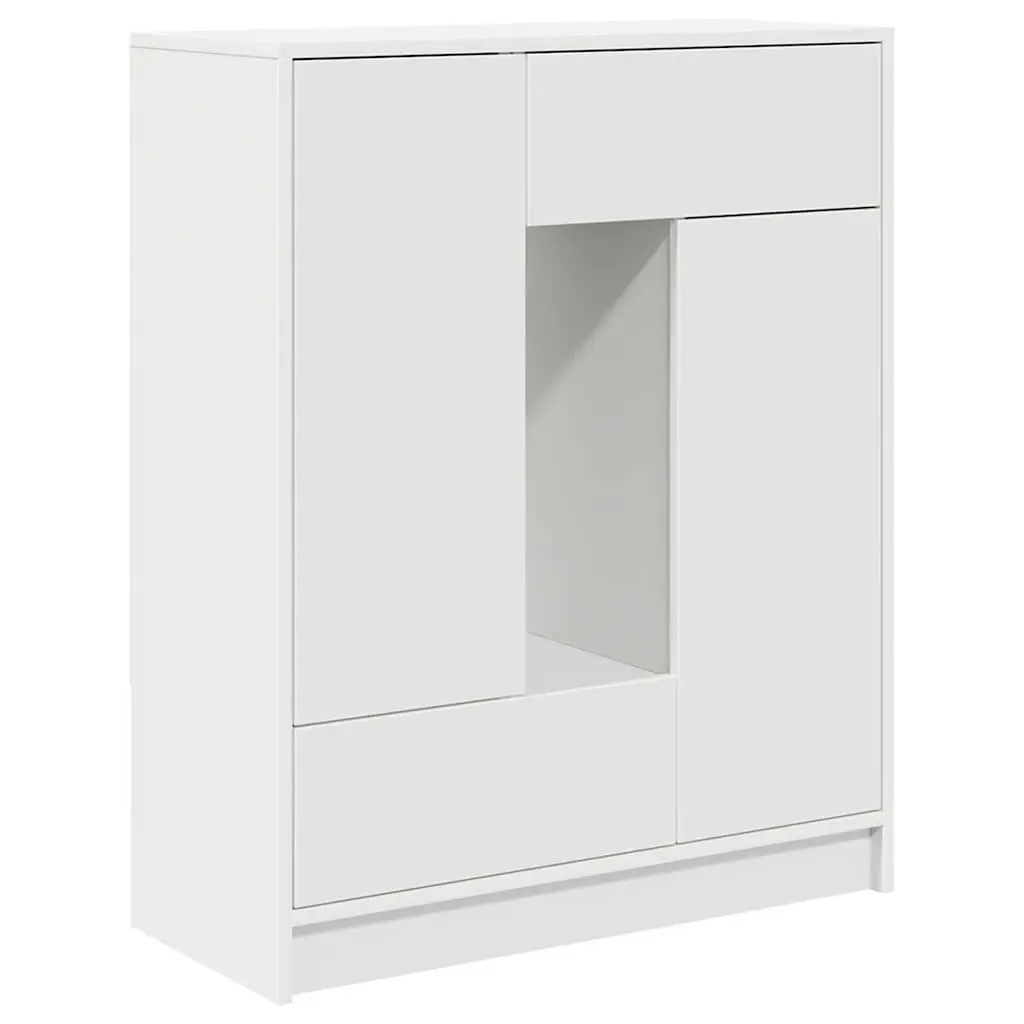 White Sideboard Buffet Cabinet with Doors Drawers Living Room Storage Organizer