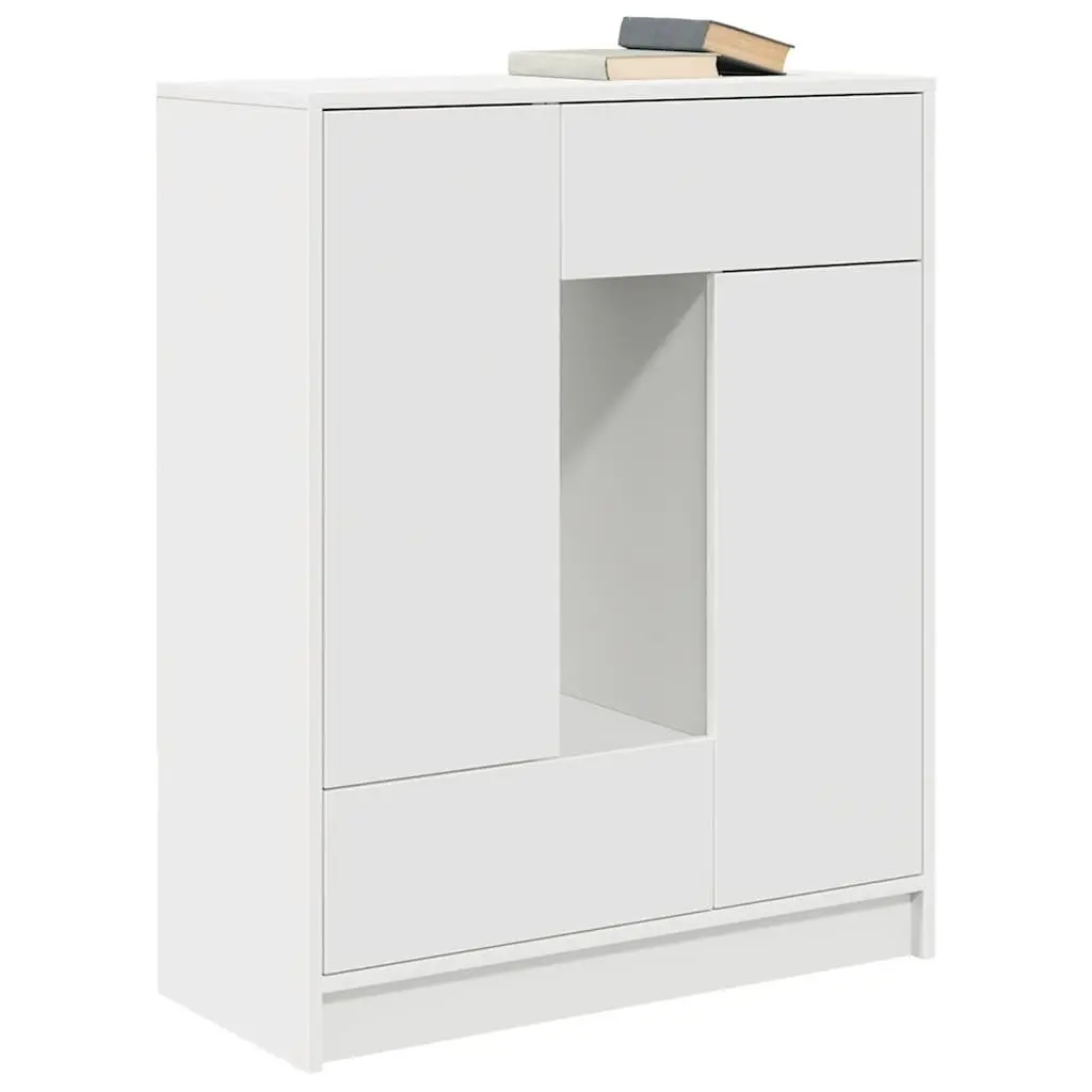 White Sideboard Buffet Cabinet with Doors Drawers Living Room Storage Organizer