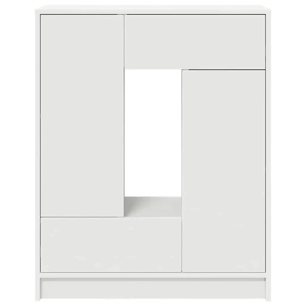 White Sideboard Buffet Cabinet with Doors Drawers Living Room Storage Organizer