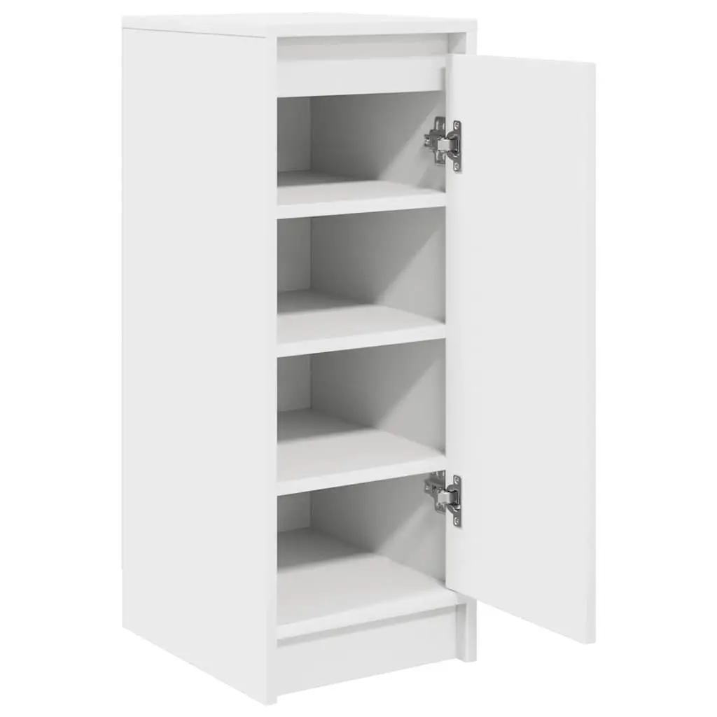 Shoe Cabinet Organiser Engineered Wood 29.5 x 34 x 76 cm White Cupboard with Doors