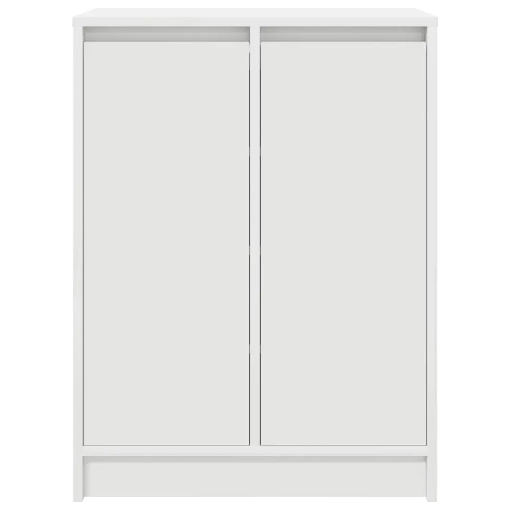 Shoe Cabinet White Storage Organiser Engineered Wood 57x34x76cm Doors