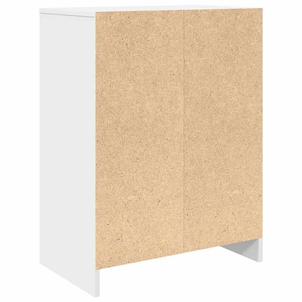 Shoe Cabinet White Storage Organiser Engineered Wood 57x34x76cm Doors