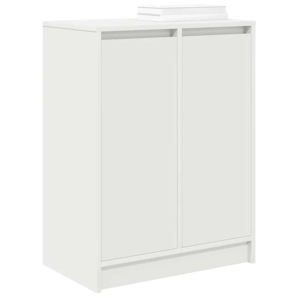 Shoe Cabinet White Storage Organiser Engineered Wood 57x34x76cm Doors