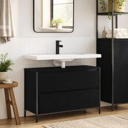 Practical Black Oak Vanity for Everyday Bathroom Use
