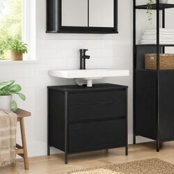 Functional Black Oak Storage Vanity for Your Bathroom