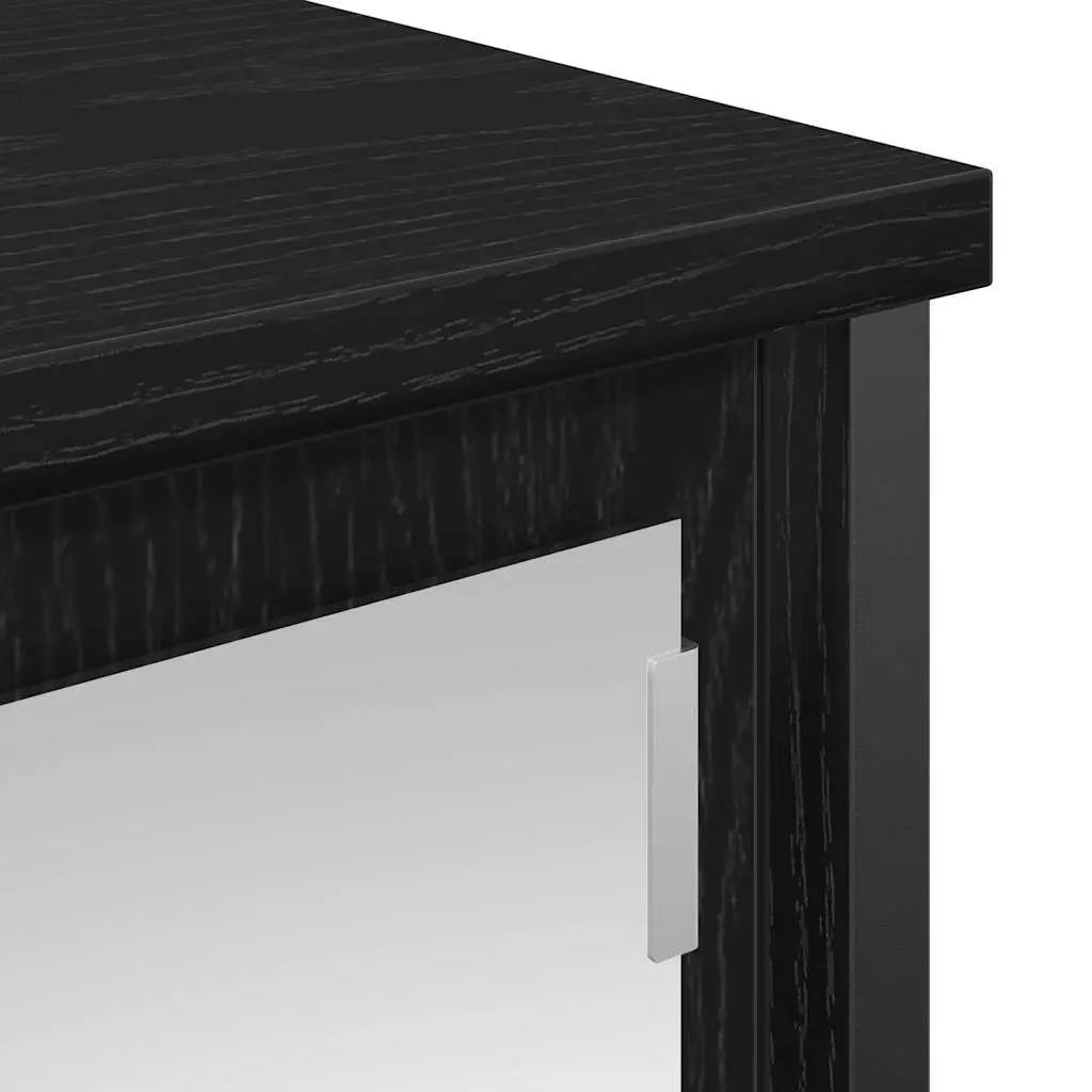 Black Oak Cabinet for Bathroom Organization