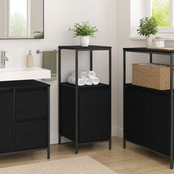 Versatile Bathroom Vanity Cabinet for Home - Black Oak Finish