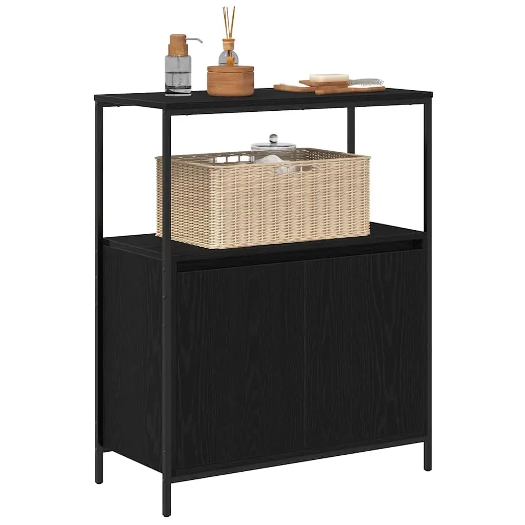 Bathroom Vanity Cabinet Engineered Wood 76.5 x 35 x 95 cm Black Oak