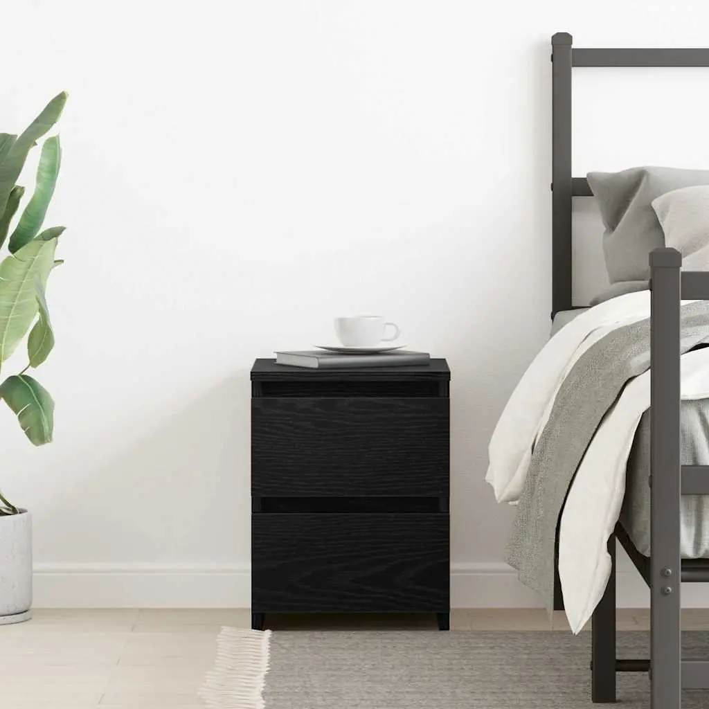 Bedside Cabinet Engineered Wood 30x30x40cm Black Oak