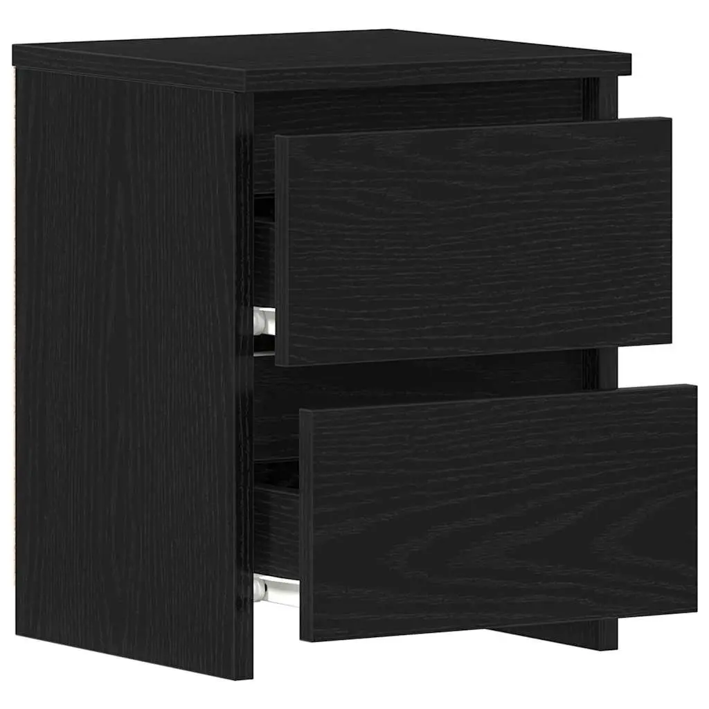 Bedside Cabinet Engineered Wood 30 x 30 x 40 cm Black 2 Pieces
