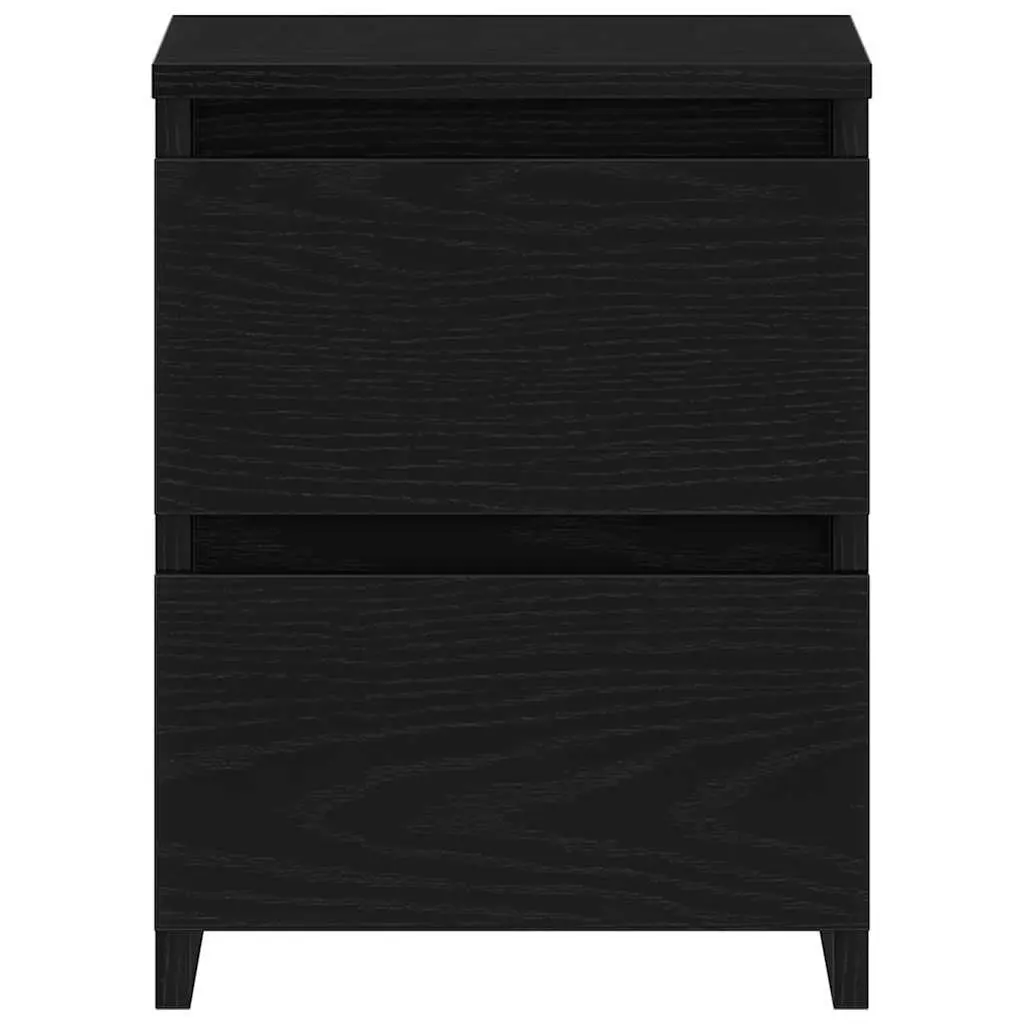 Bedside Cabinet Engineered Wood 30 x 30 x 40 cm Black 2 Pieces