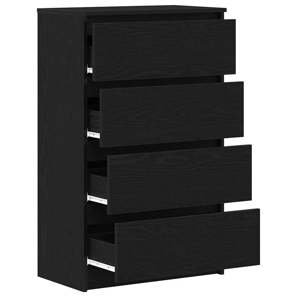 Sideboard Engineered Wood 60x35x98.5cm Black Oak Cabinet Storage Buffet