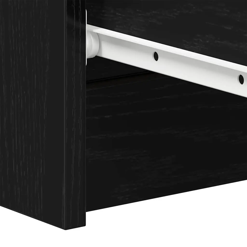 Sideboard Engineered Wood 60x35x98.5cm Black Oak Cabinet Storage Buffet