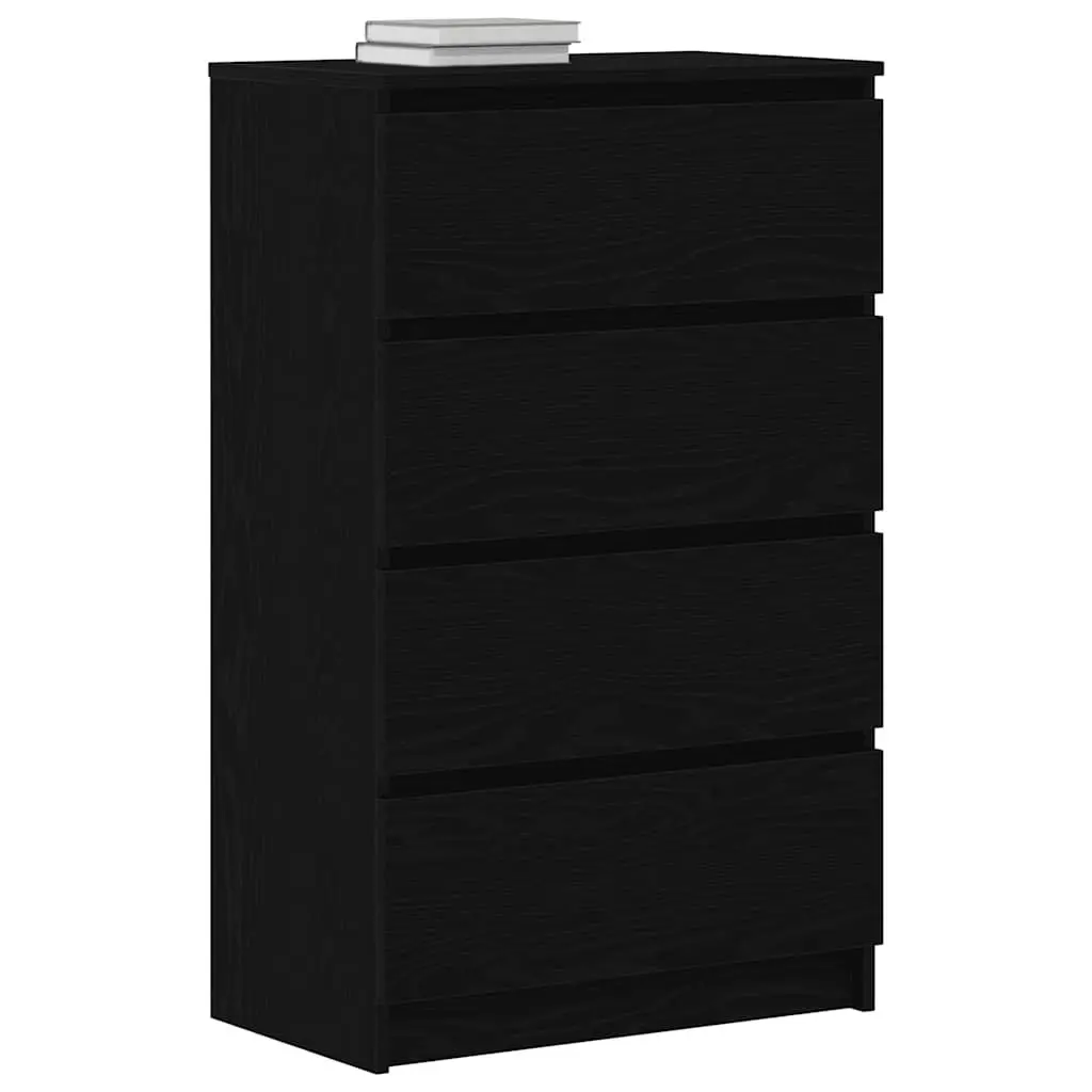 Sideboard Engineered Wood 60x35x98.5cm Black Oak Cabinet Storage Buffet