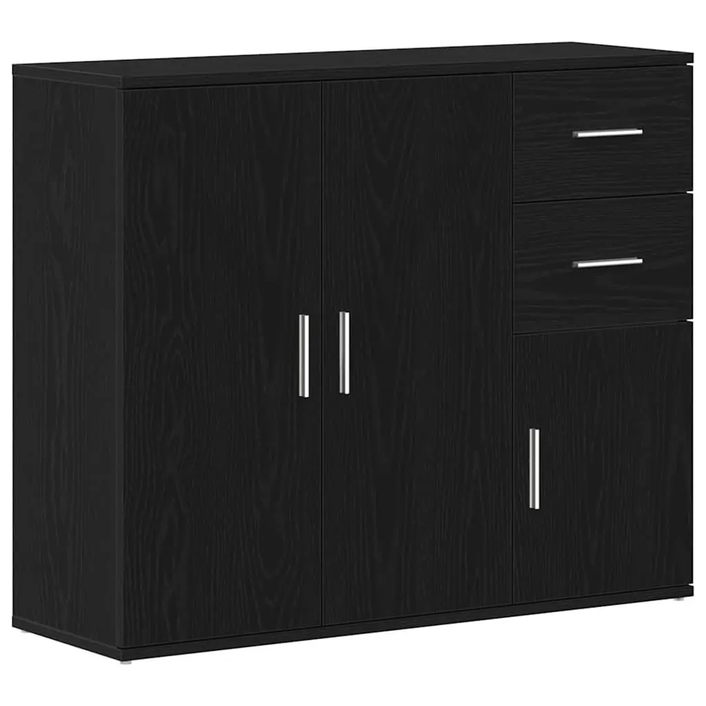 Sideboard Black Oak 91x29.5x75 cm Storage Cabinet Cupboard Furniture