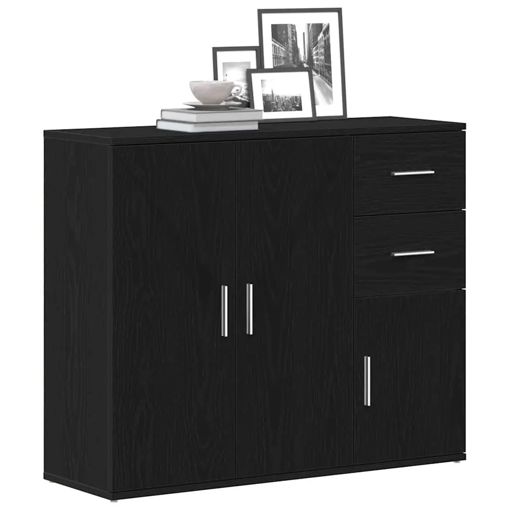Sideboard Black Oak 91x29.5x75 cm Storage Cabinet Cupboard Furniture