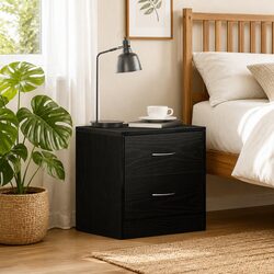 Practical Black Oak Nightstand for Daily Use 40x30x40cm