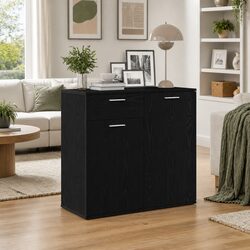 Versatile Black Oak Sideboard for Practical Home Use